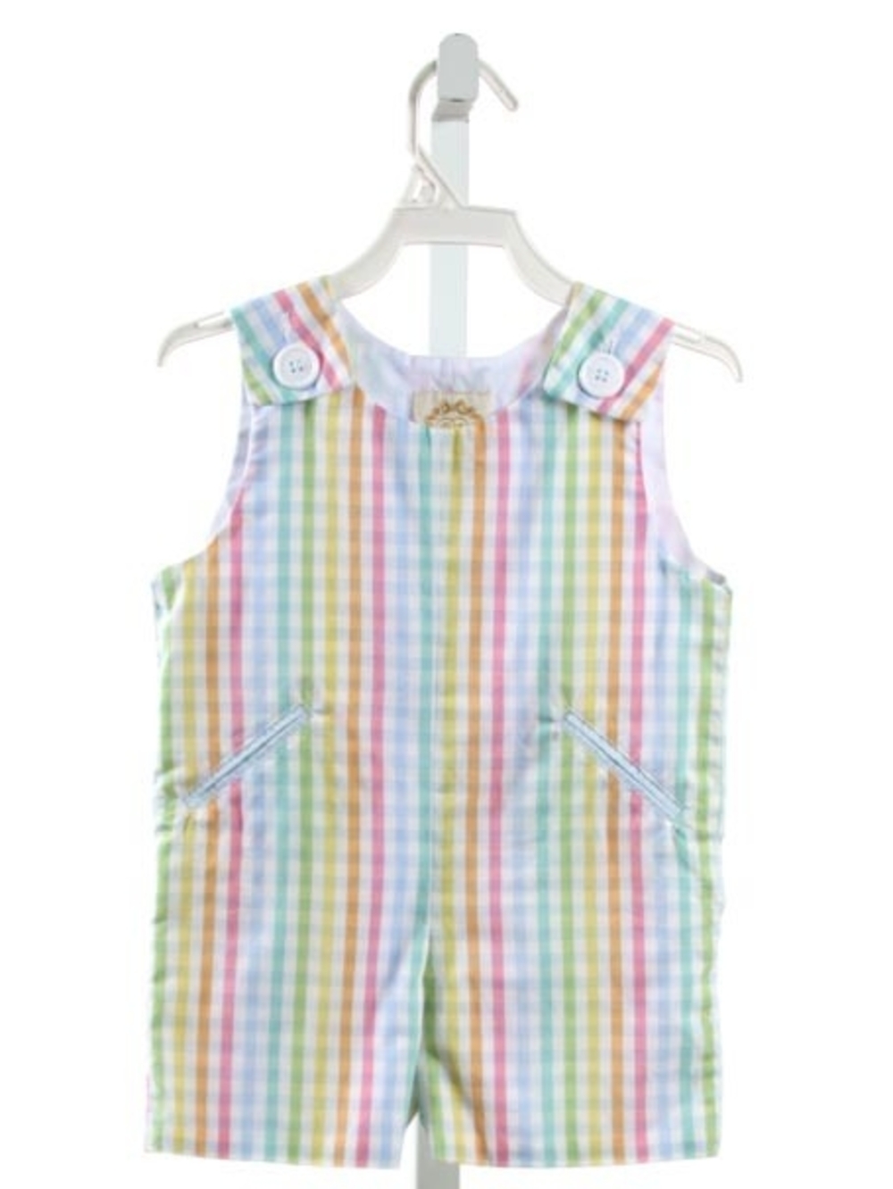 The BEUFORT BONNET CO. Kids ROMPER in Pastel Multi-Check PERFECT SHAPE